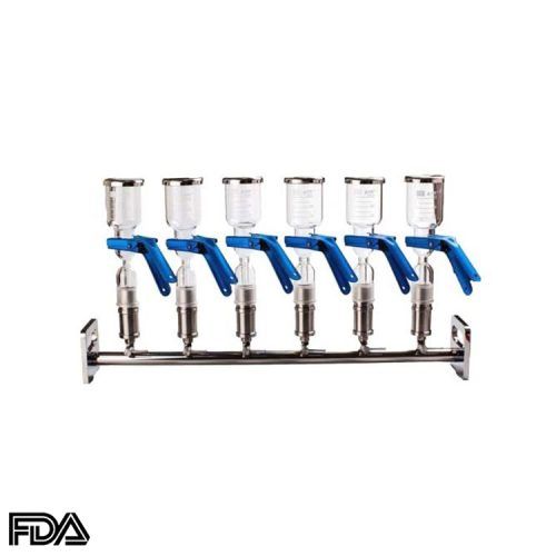 Verteiler für Vakuumfiltration, Glas, MFA-6GMFA-6PTFE